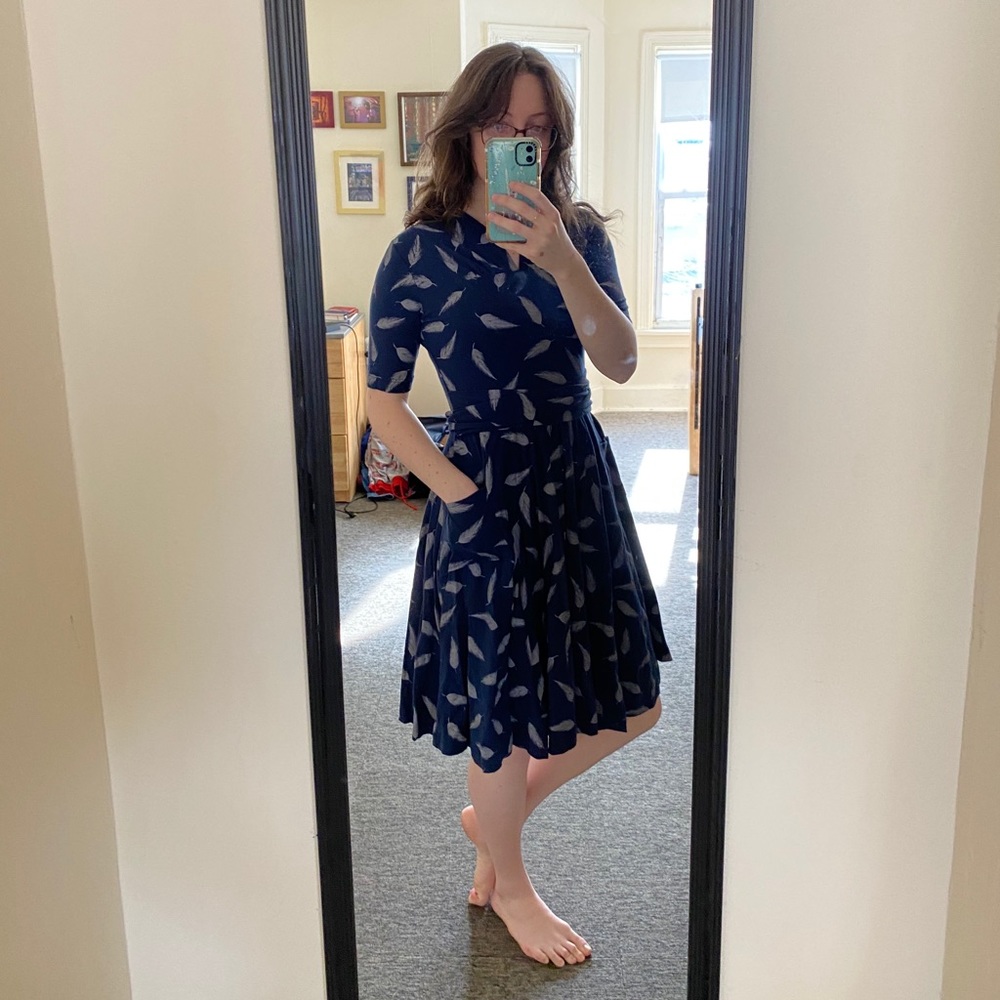 Effie’s Heart fit-and-flare navy blue dress NWOT